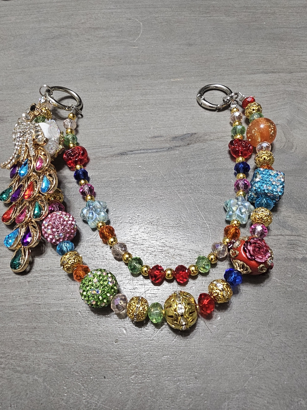 Colorful Multicolor Beaded Statement Bagcharm